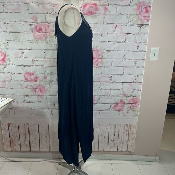 Hale Bob Women's Spaghetti Beaded Breezy Flowy Sundress In Blue Size M - Picture 4 of 12